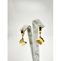 Gold Kelebek Detaylı Küpe